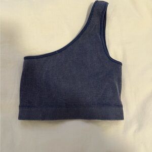 One-Shoulder Ribbed Sports Bra